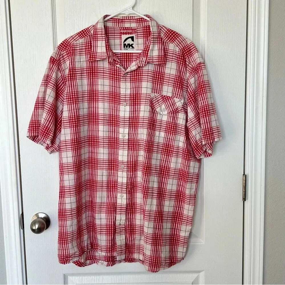 MK Mountain Khakis Jackson Hole Wyoming Men’s Short Sleeve Plaid XXL